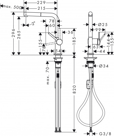 ��������� Hansgrohe Talis M54 72808800 ��� �������� �����, �����