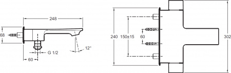 ��������� Jacob Delafon Stance E9103-CP ��� ����� � �����