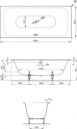 �������� ����� Bette Lux 3442-000 190x90