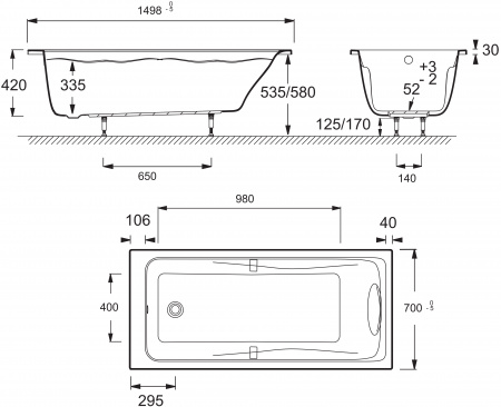 ��������� ����� Jacob Delafon Odeon up 150x70 + ����-�������