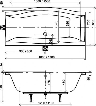 ��������� ����� Ravak Magnolia 180x75 � �������