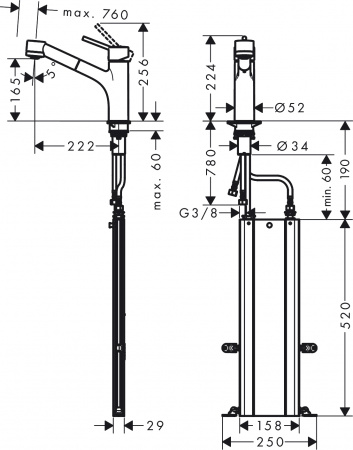 ��������� Hansgrohe Talis M52 73860800 ��� �������� �����, �����