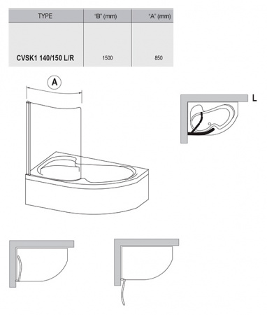 ������ �� ����� Ravak CVSK1 140/150 L