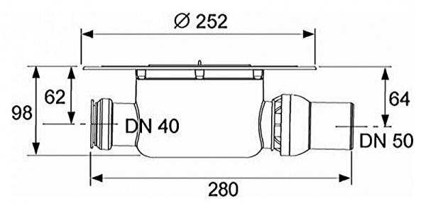 ���� ��� ���� Tece TECEdrainpoint S �������������� DN 50 DN 40 ������ 3601500