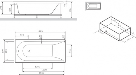 ��������� ����� AM.PM Spirit V2.0 180x80 ��� ������������ + ���������� AM.PM �� 30 ���� �������� �� �����������