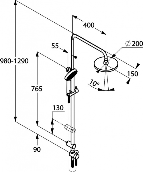 ������� ������ Kludi Zenta dual shower system 6609105-00