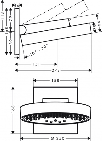 ������� ��� Hansgrohe Rainfinity 250 26233700 ������� �����