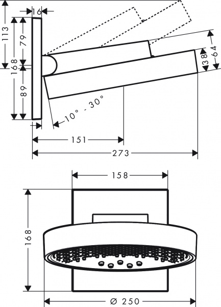 ������� ��� Hansgrohe Rainfinity 250 26233700 ������� �����