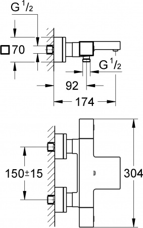 ��������� Grohe Grohtherm Cube 34497000 ��� ����� � �����