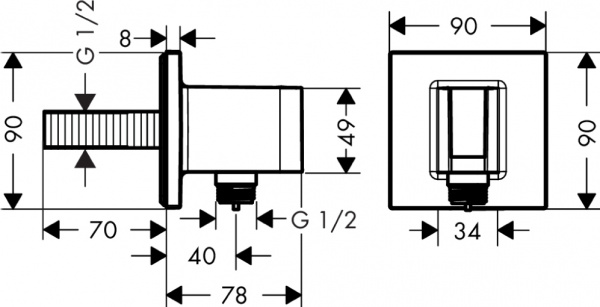 ��������� ����������� Hansgrohe Fixfit Porter Square 26486000 ��������� ��� ����