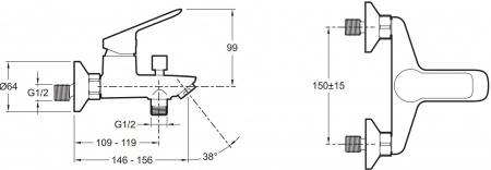 ��������� Jacob Delafon Lucien E20848-CP ��� ����� � �����
