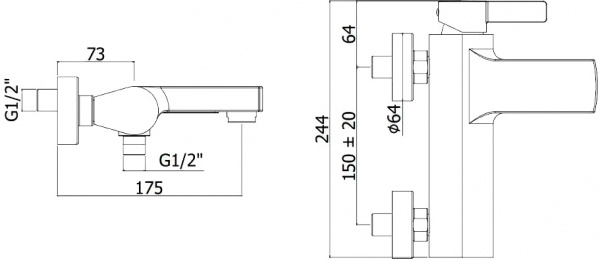 ��������� Paffoni Rock RO022CR ��� ����� � �����