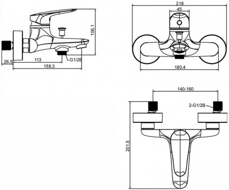 ��������� Jacob Delafon Elite E32909-CP ��� ����� � �����