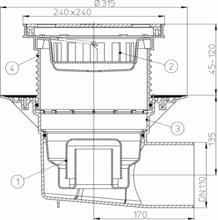 HL 615SW ���� � �������������� �������� DN110