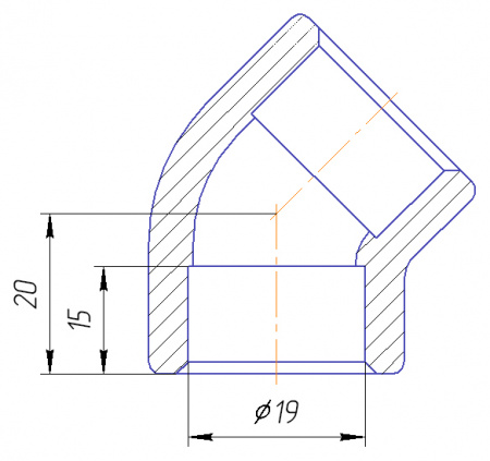 �������� Kalde 3212-elb-200045 45� 20 ��