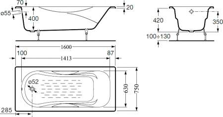 �������� ����� Roca Malibu 231060000 160x75 ��, � �������������� ��������� + ���������