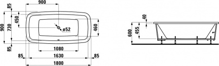 ��������� ����� Laufen Palomba 2.3280.1.000.000.1 180x90 �� �������