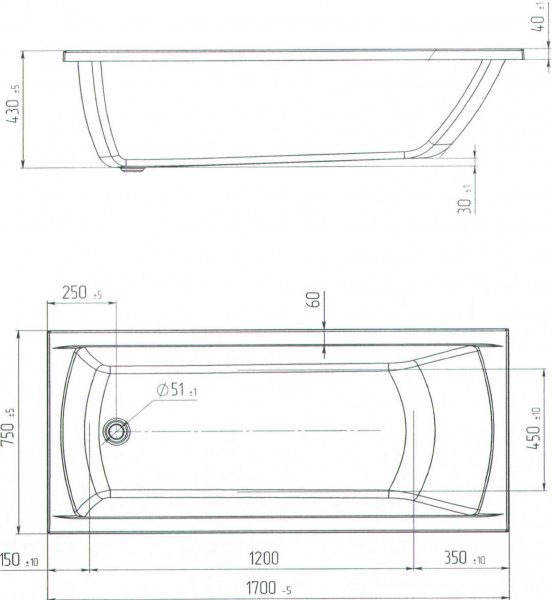 ��������� ����� Marka One Modern 170x75