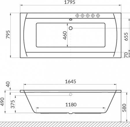 ��������� ����� Excellent Aquaria Lux WAEX.AQU18.ULTRA 180x80