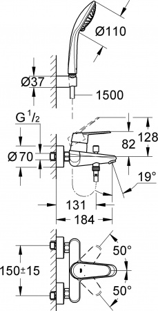 ��������� Grohe Eurodisc Cosmopolitan 33395002 ��� ����� � �����