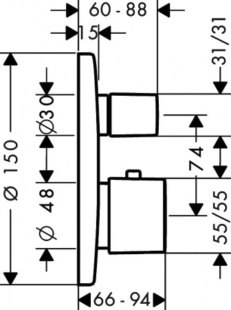 Hansgrohe Metris Ecostat E 31572000  