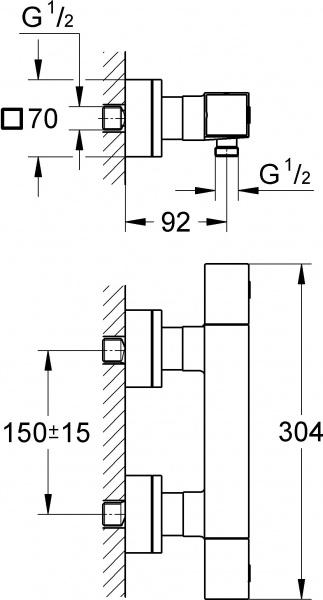 ��������� Grohe Grohtherm Cube 34488000 ��� ����
