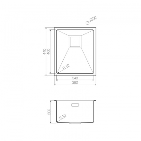 ����� �������� Omoikiri Taki 44-U ����������� �����