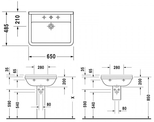  Duravit Starck 3 0300650000 (65 )