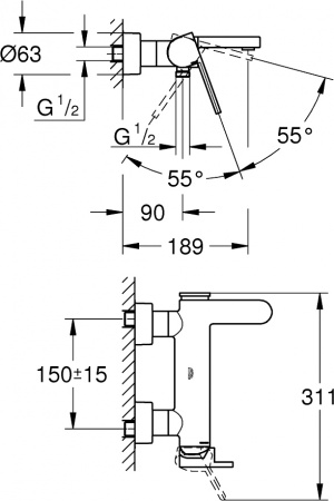��������� Grohe Plus 33553AL3 ��� ����� � �����, ������ ������