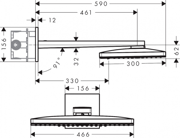 ������� ��� Hansgrohe Rainmaker Select 460 24017400 ����� - ����
