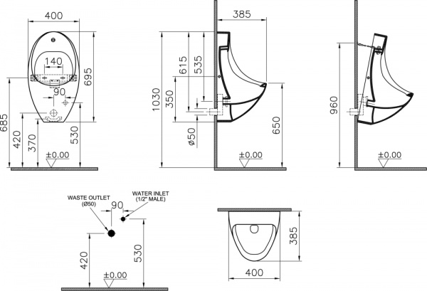 ������� VitrA Arkitekt 4106B003-5291 ����������� ������ �����