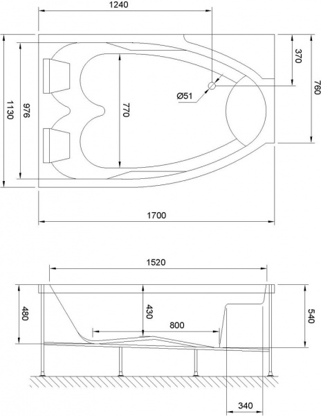 ��������� ����� Royal Bath Shakespeare RB652100K-L 170x110 � ��������
