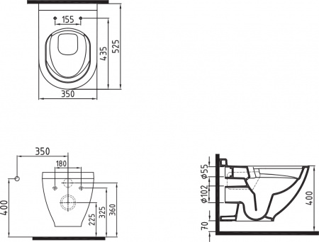 ��������  ������ ��������� Bien Harmony ������������ + ������� ����������� ��� �������� Geberit Duofix Delta 458.124.21.1 3 � 1 � ������� �����, ����