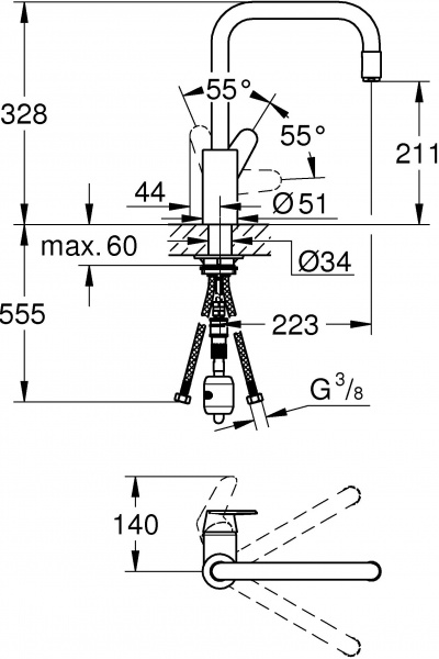 ��������� Grohe Eurodisc Cosmopolitan 31122004 ��� �������� �����
