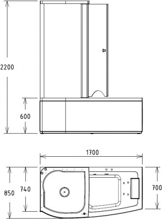 ��������� ����� Gemy G8040 B L 170x85