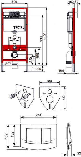 ������� ����������� ��� �������� TECE Ambia K440200 4 � 1 � ������� �����