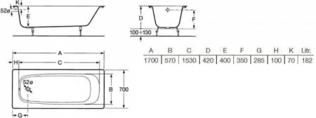 �������� ����� Roca Continental 21290100R 170x70 + ���������
