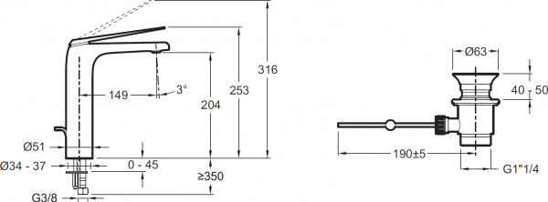 ��������� Jacob Delafon Avid E97347-CP ��� ��������
