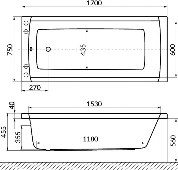 ��������� ����� Excellent Aquaria WAEX.AQU17.ULTRA 170x75