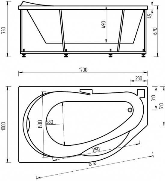 ��������� ����� ������� ������ TAR170-0000084 170x100 L, � ����������� �������