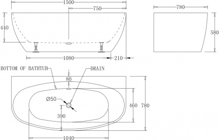 ��������� ����� BelBagno BB83-1500 150x80