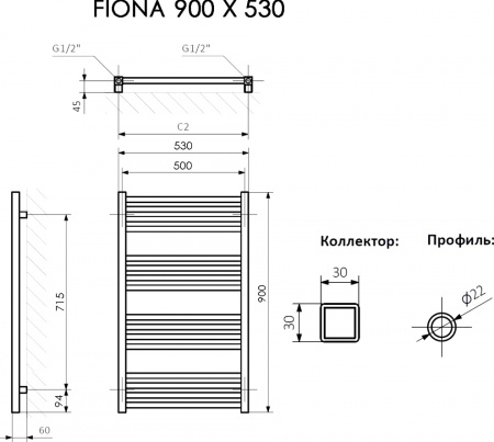 ����������������� ������������� Terma Fiona 53x90, ������ �������