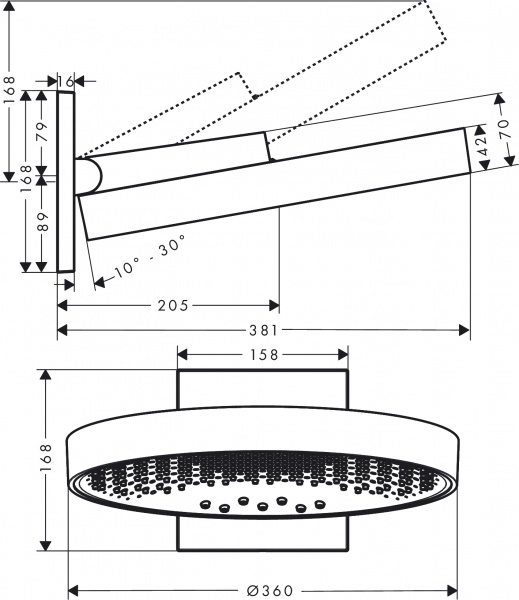 ������� ��� Hansgrohe Rainfinity 360 26234340 ����������� ������ ����