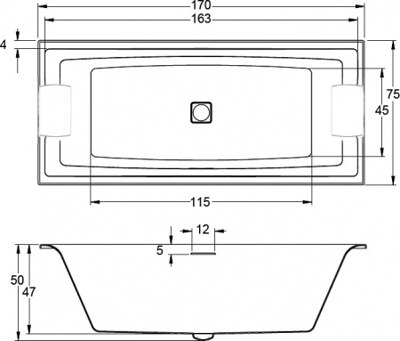 ��������� ����� Riho Still Square 170x75 ��� ������������