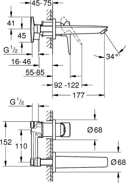 ��������� Grohe BauEdge 20474001 � ���������� ������ ��� ��������, ����