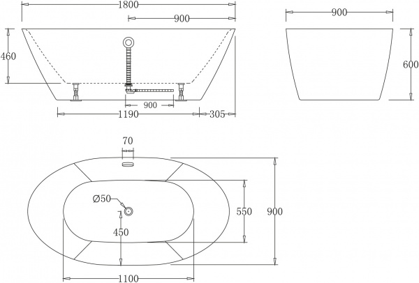 ��������� ����� BelBagno BB68-1800 180x90