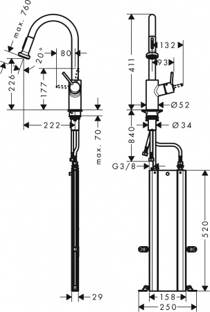 ��������� Hansgrohe Talis M52 73863800 ��� �������� �����, �����