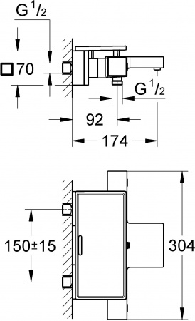 ��������� Grohe Grohtherm Cube 34502000 ��� ����� � �����