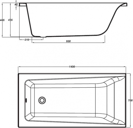 ��������� ����� Cersanit Lorena 140x70 ������ ����� + ����-�������