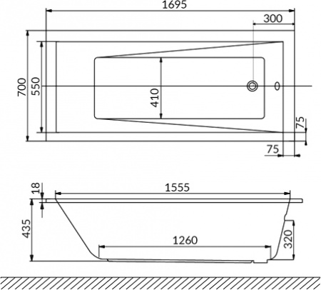 ��������� ����� Excellent Wave Slim WAEX.WAV17S.RELAX 170x70